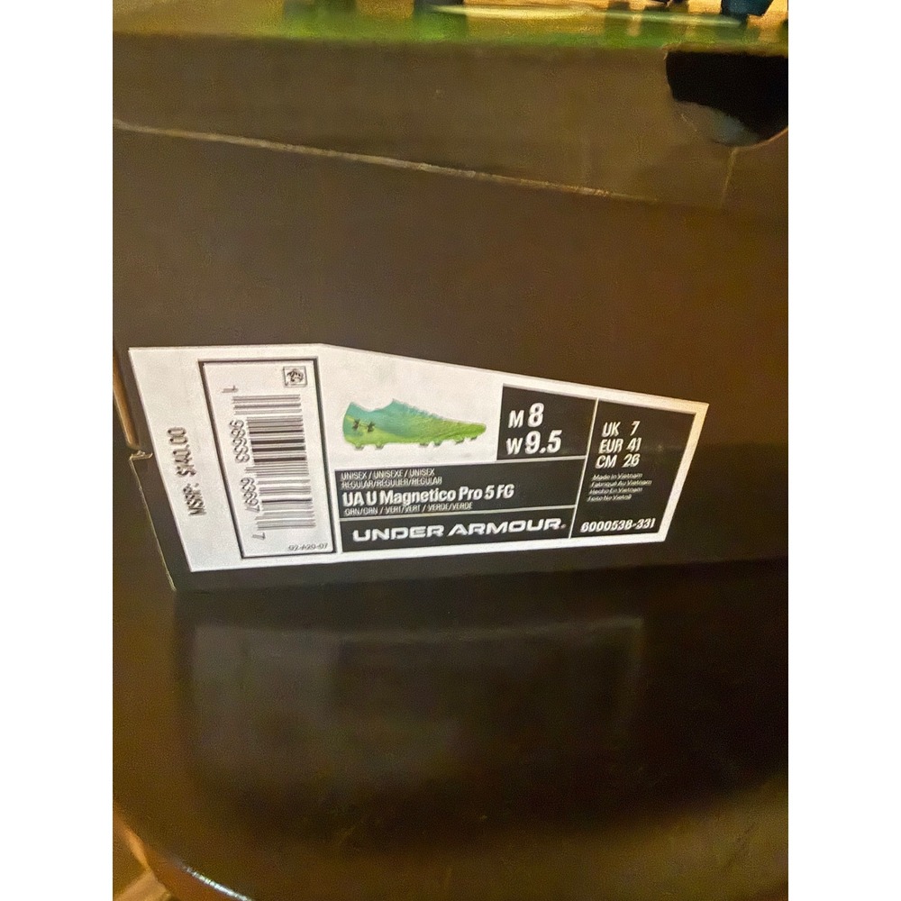 Under Armour Magnetico Pro 5 FG Mens 8 Teal Lime Green Soccer Cleats NIB - Picture 2 of 6